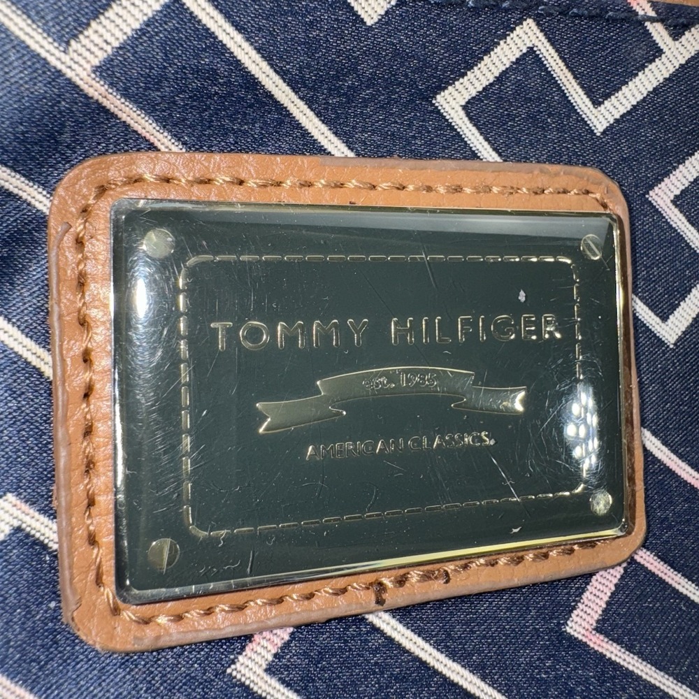 Vintage Tommy Hilfiger Small Bag Navy blue&white Monogram Pattern - Picture 2 of 16